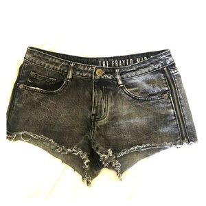 Distressed Acid Wash Denim Shorts